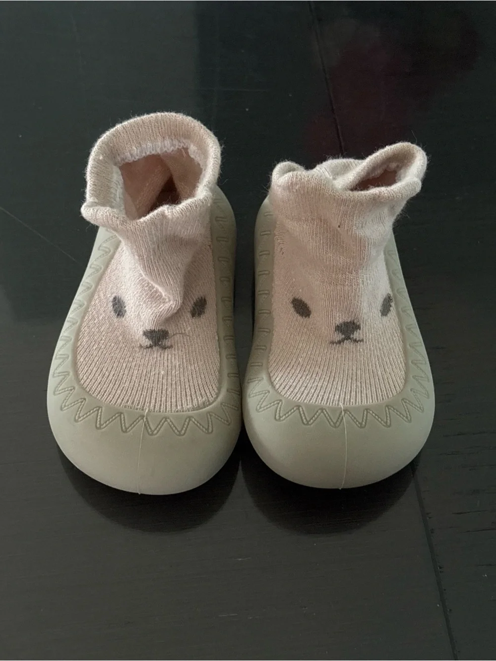Kids Soft Sock Shoes with Pink Animal Face